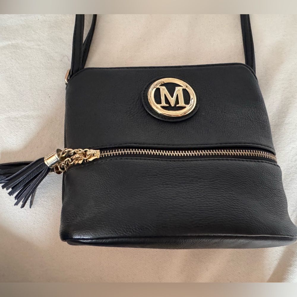 Michael Kors Black Crossbody Bag w/ Gold Accents, max 30” drop strap - Picture 3 of 5